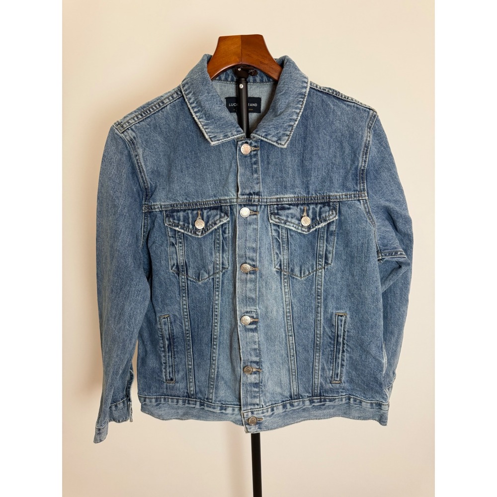 Lucky Brand Womens Medium Wash Denim Trucker Jacket Blue XL TG